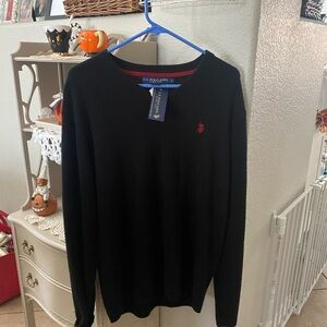 U.S. Polo Assn. Black Crewneck Sweater for Men
